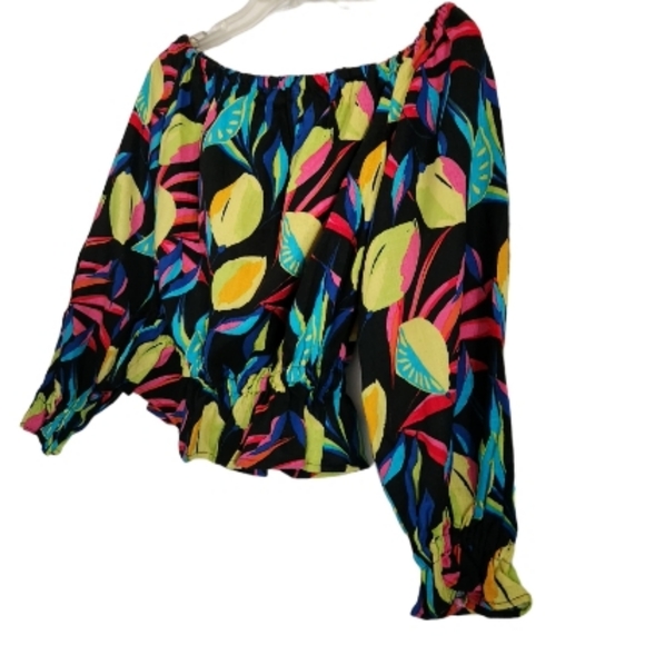 TABITHA BROWN LINEN BLEND OFF THE SHOULDER TOP SZ XXS - Picture 4 of 5